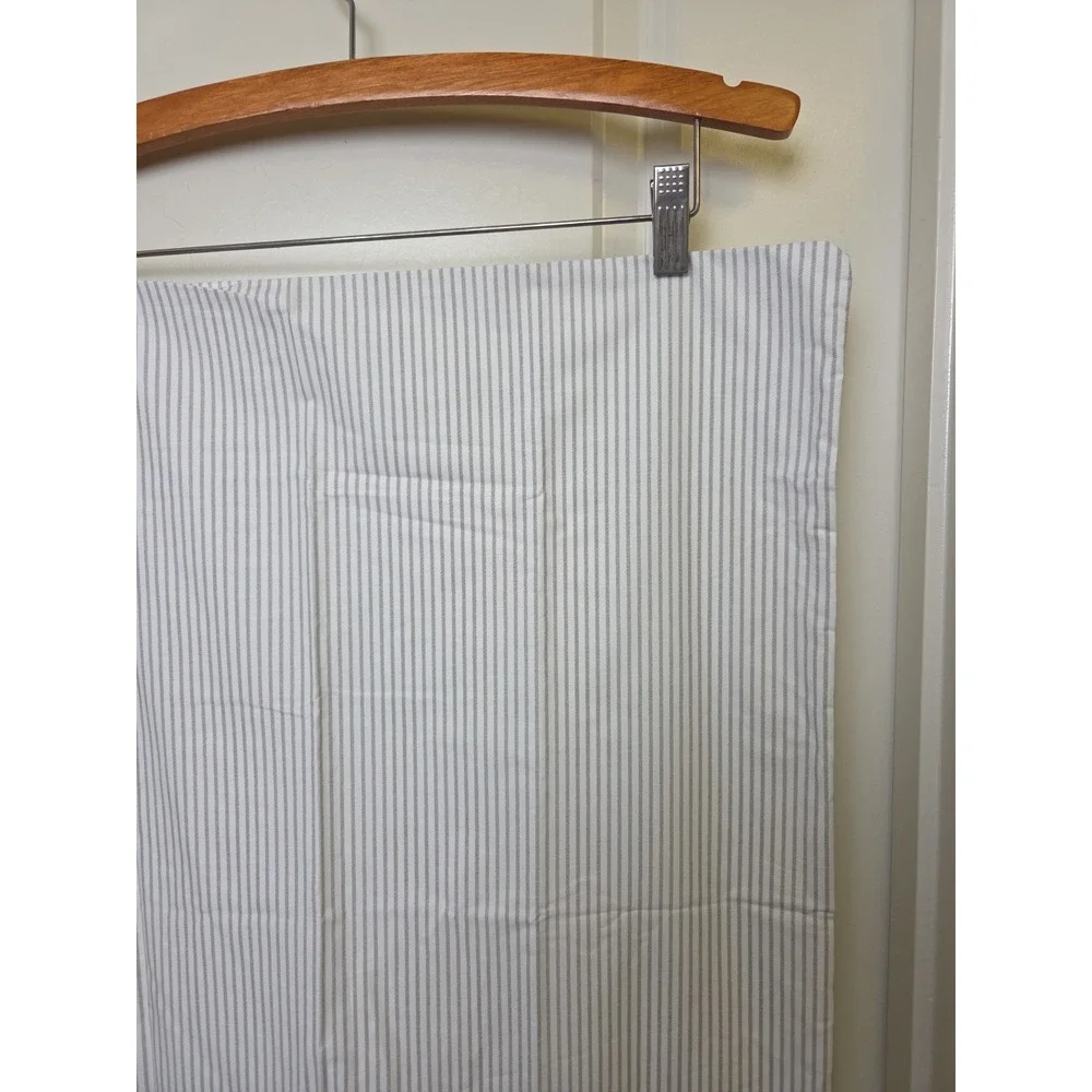 2 LAUREN Ralph Lauren Oxford Stripe Gray Cottage White Farmhouse King Pillowcase
